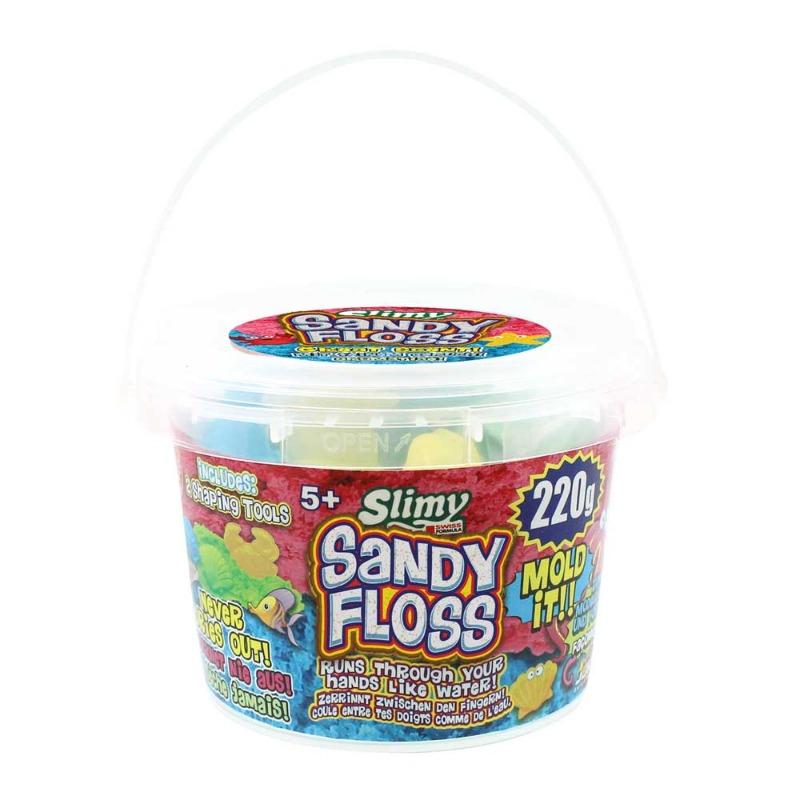 Slimy Sandy Floss 220g in Bucket with 2 Shaping Tools - Assorted