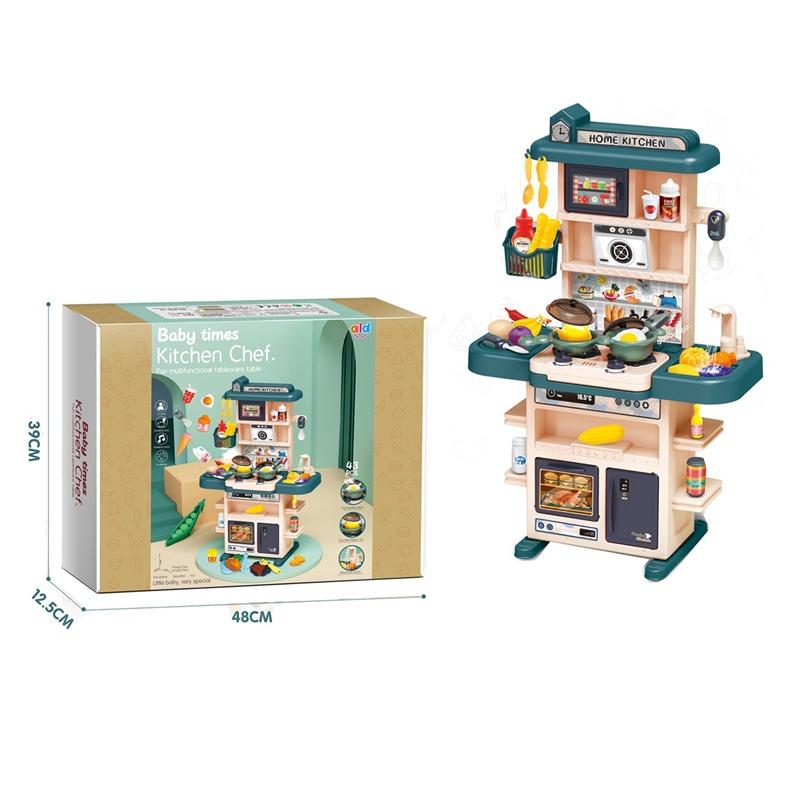 Ald Kitchen Set With Light And Sound Green 43 Pcs