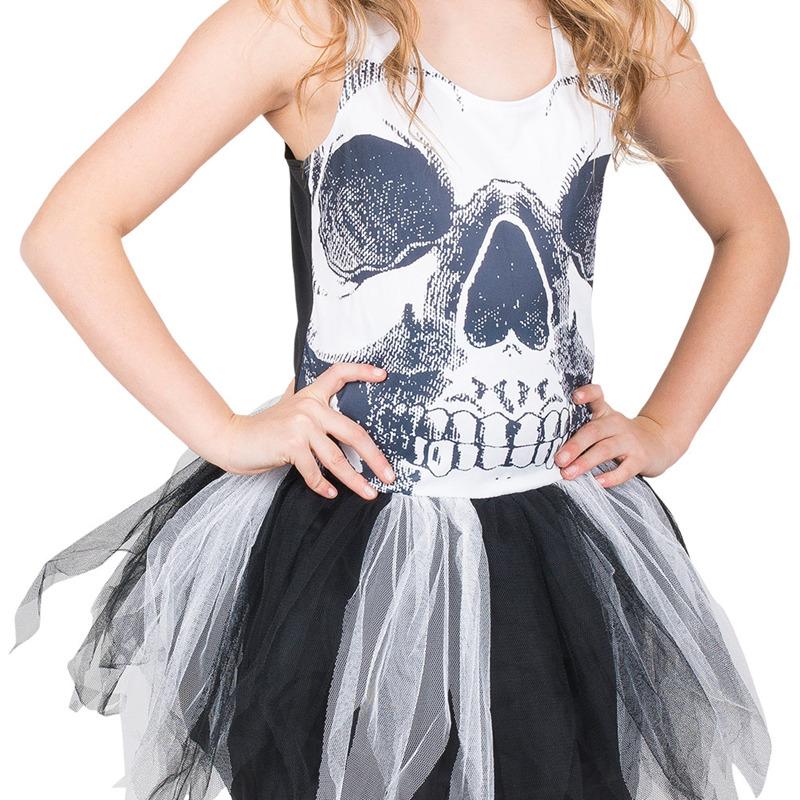 Mad Toys Skull Face Tutu Dress Kids Halloween Costume - XL