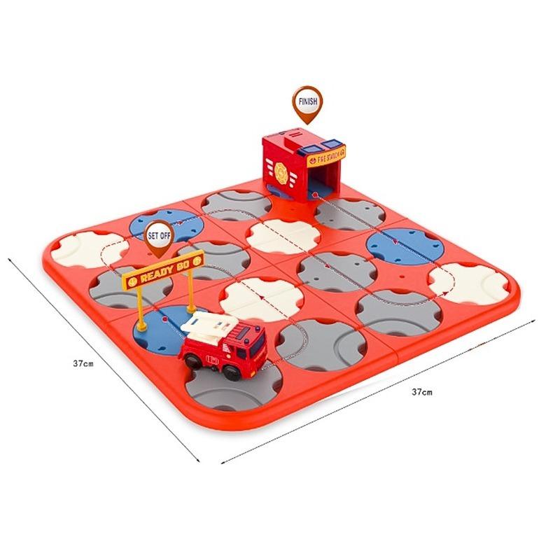 O Shaped Oliso Game + Labyrinth Track Fire Engine 34pcs Bundle