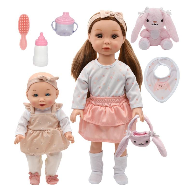 Baby Maziuna Little Darlings Sweet Sisters Doll Set 18Pcs