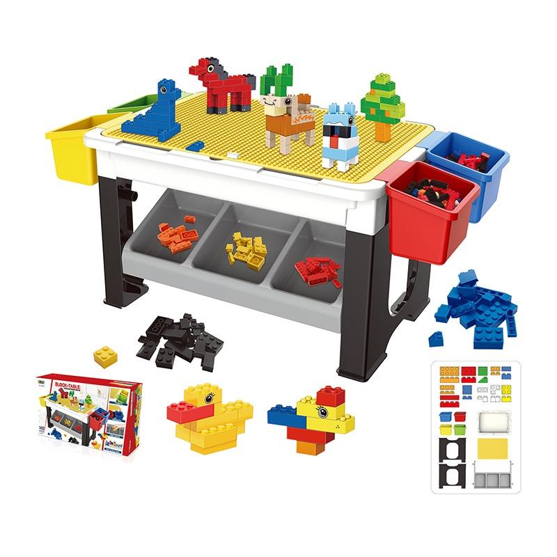 ليتل ستوري - طاولة الأنشطة 3 في 1 مع 300 مكعبات تركيب