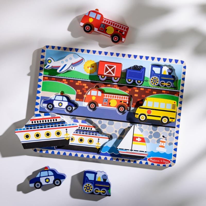 Chunky Wooden Puzzle – Vehicles