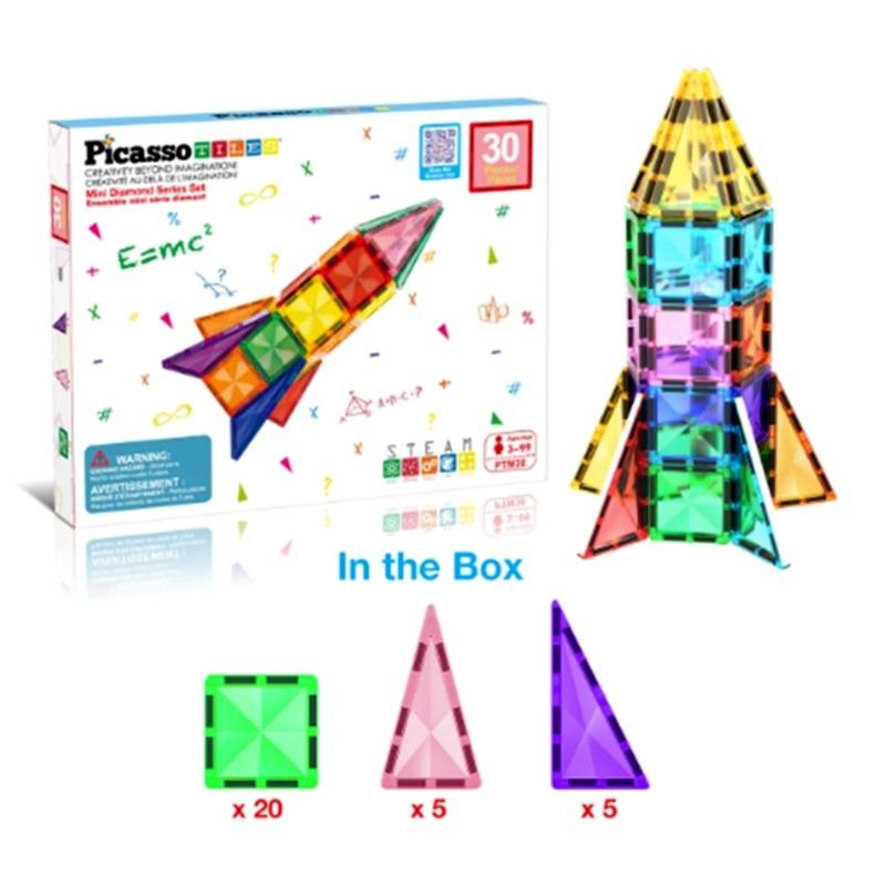 بيكاسو تيلز - مجموعة البناء المغناطيسية 30 قطعة