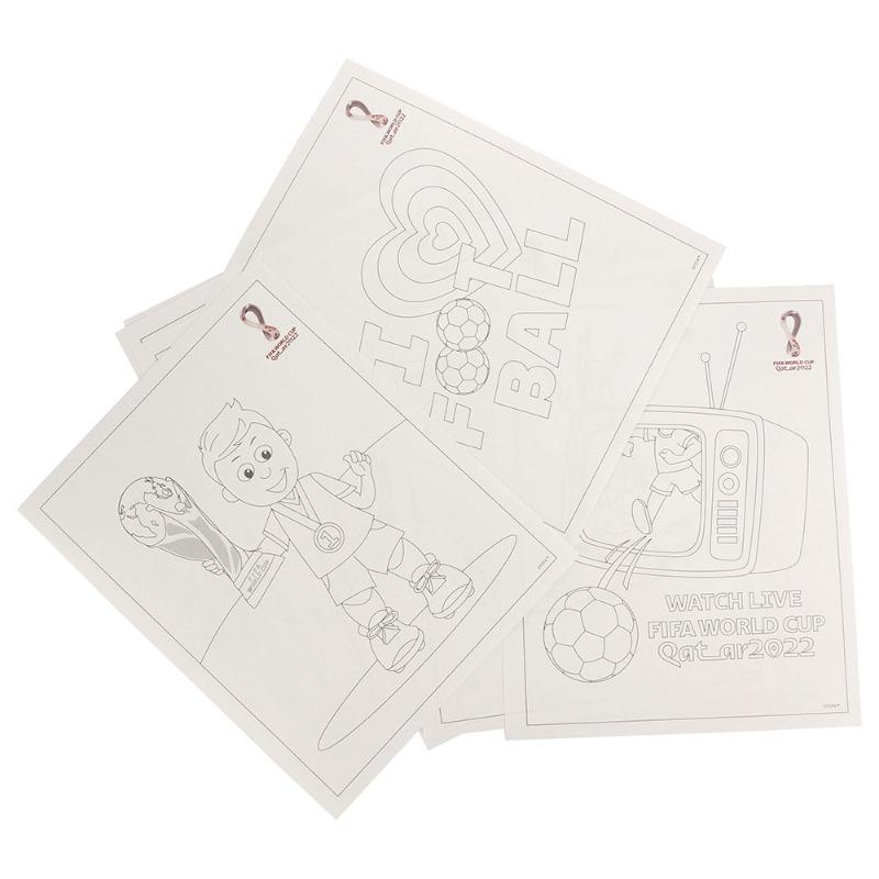 Fifa World Cup Qatar 2022 Football Colouring Sheets w/ Crayons