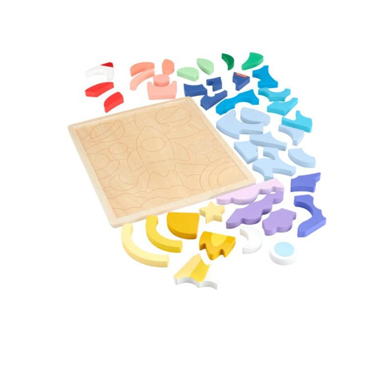 Fisher-Price Wooden Space Blocks Puzzle