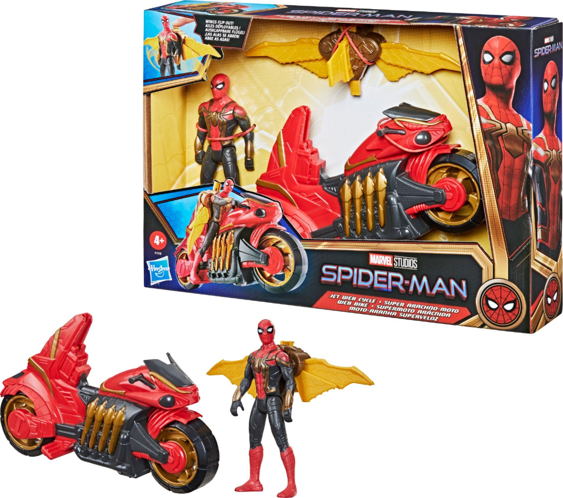 Marvel Spiderman Figure With Jet Web Cycle