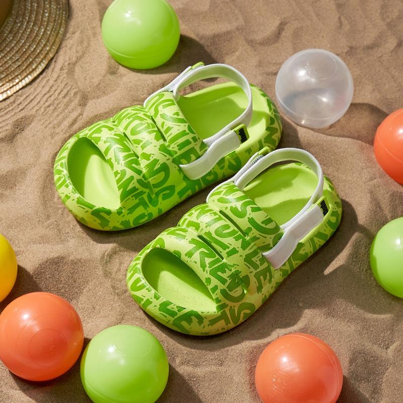 Cheerful Mario Kids Transfer Sandals with Elastic Heel Green