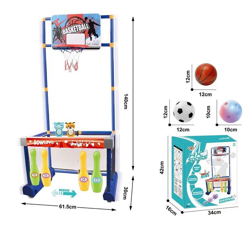 Indoor Sport Game 3 in 1 Football Basketball and Bowling