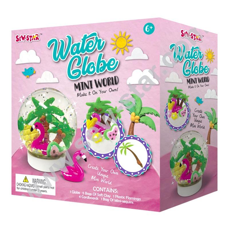 Sew Star Water Globe Flamingo Crystal
