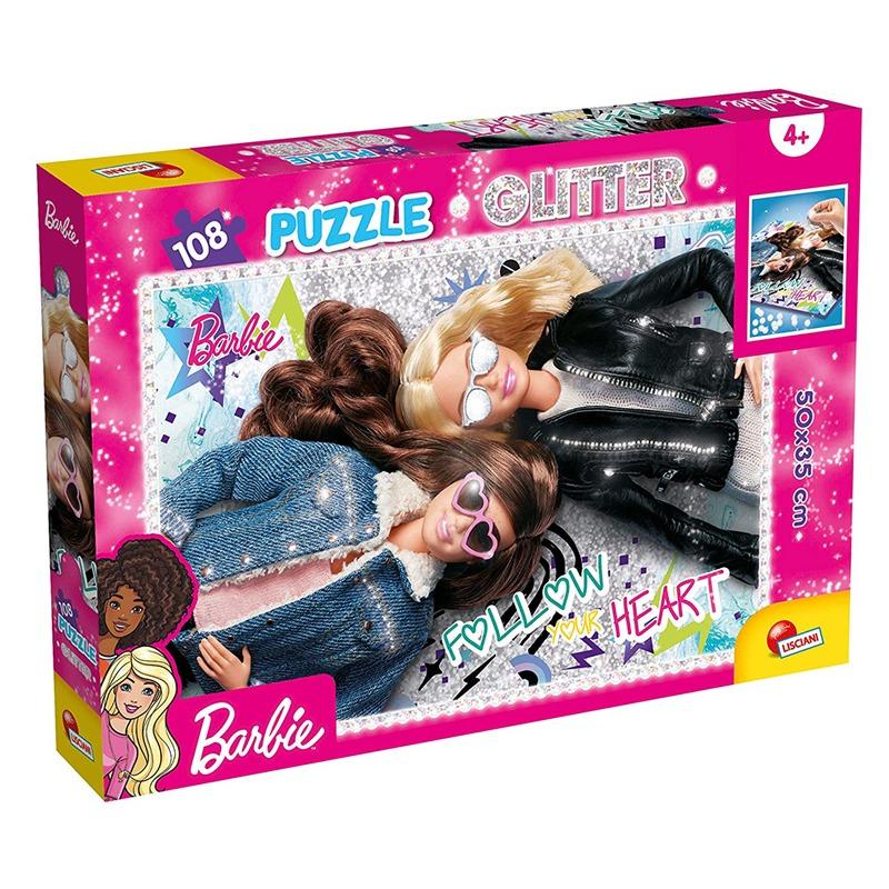 Barbie Lisciani Glitter Puzzle Follow Your Heart - 108 Pcs