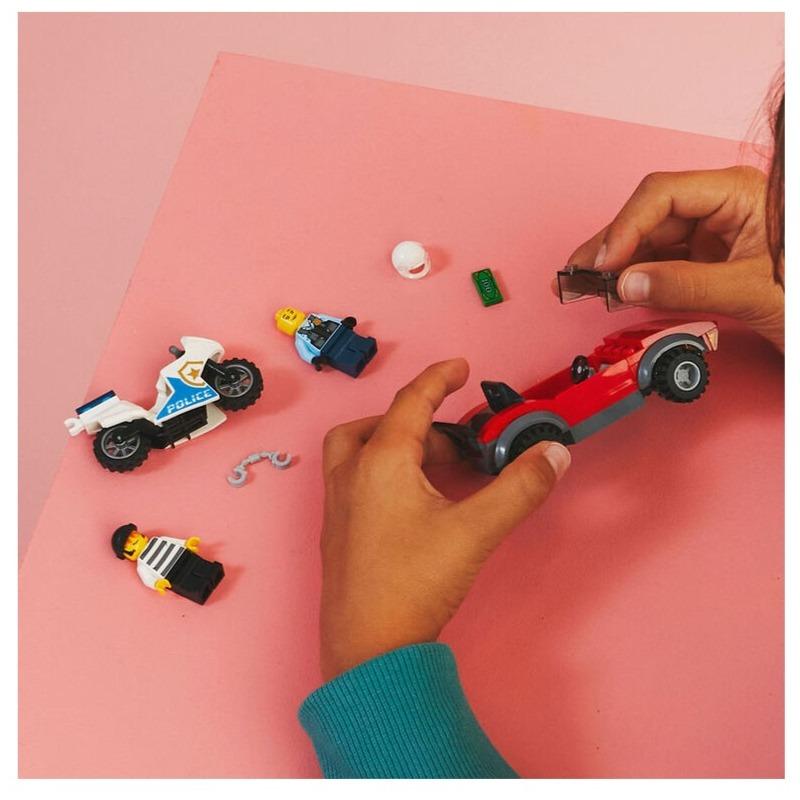 LEGO City Police Bike Car Chase Building Toy Set - 59 Pcs