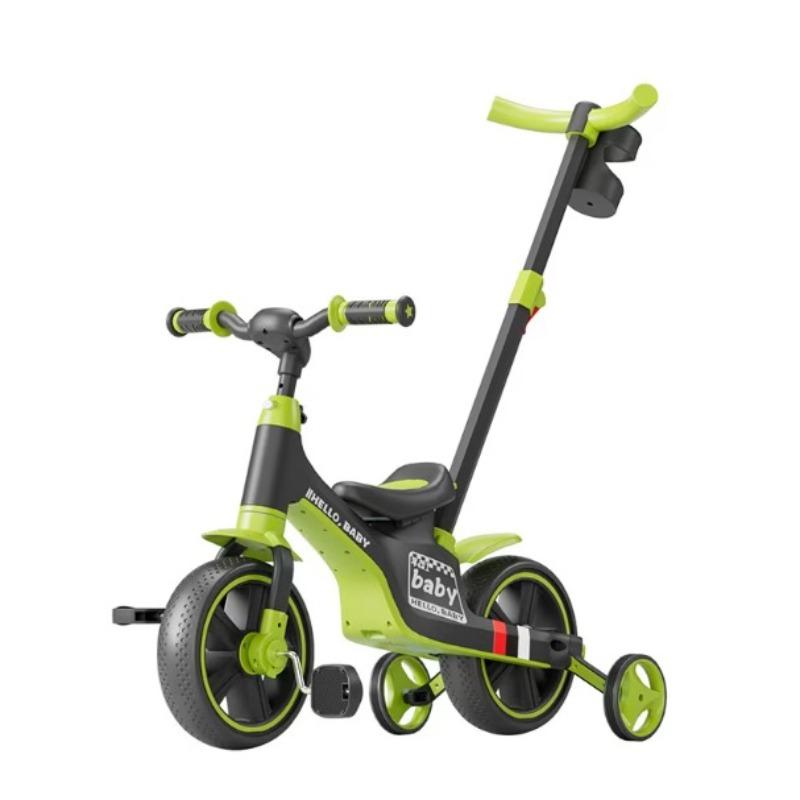 دراجة توبي للأطفال 3 في 1 ثلاثية العجلات مع مقبض دفع للوالدين - أخضر