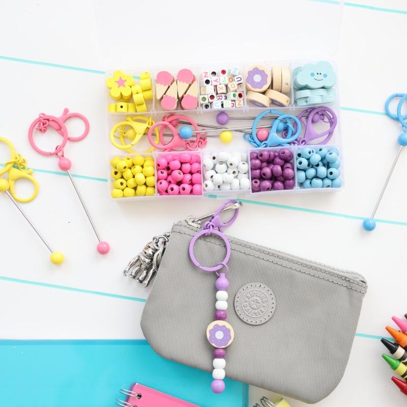 Creative Wooden Bead Keychain Kit