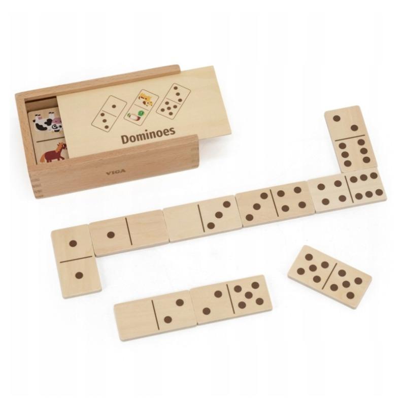 فيجا - لعبة دومينو خشبية 2 في 1 حيوانات وأرقام