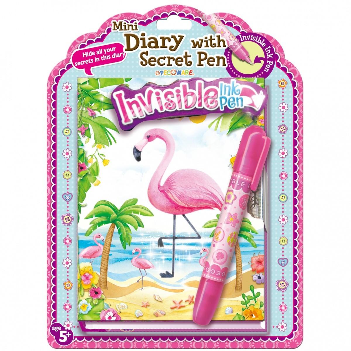 Mini Diary With Secret Pen - Flamingo