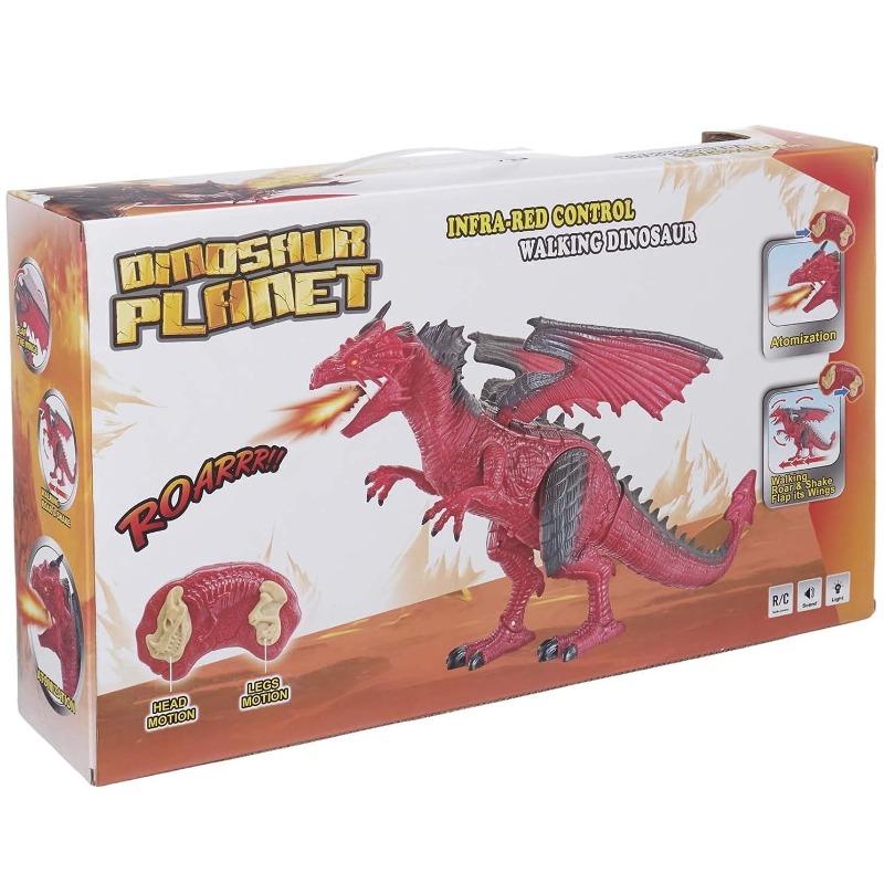 RC Dinosaur Planet with Spray & Mist - Red