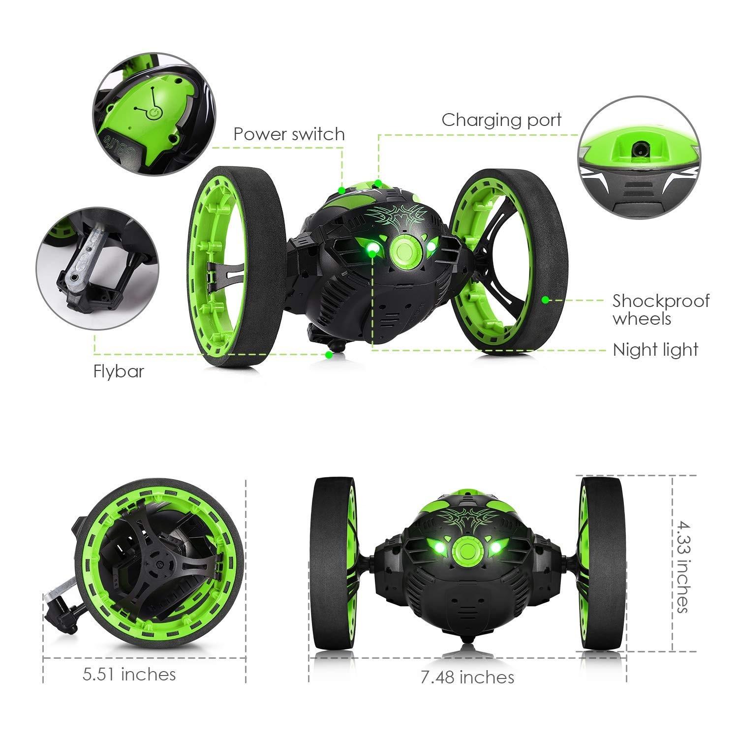 Jumping Bounce Car with Flexible Wheels Rotation LED Light