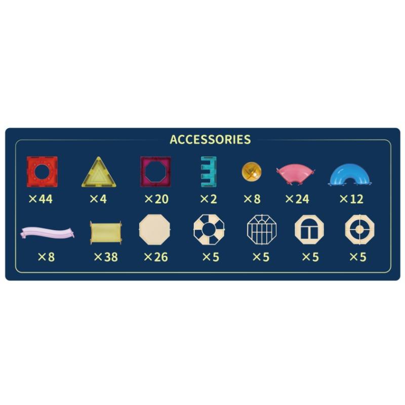 Magnetic Tiles Marble Roller II Rainbow Set - 206 Pcs