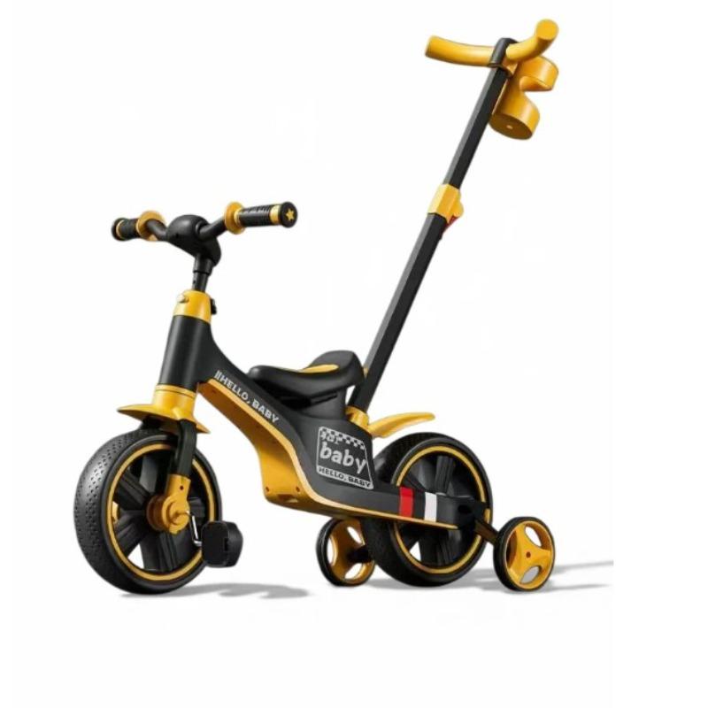 Tobbi Kids 3 in 1 Tricycle With Parent Push Handle- Orange