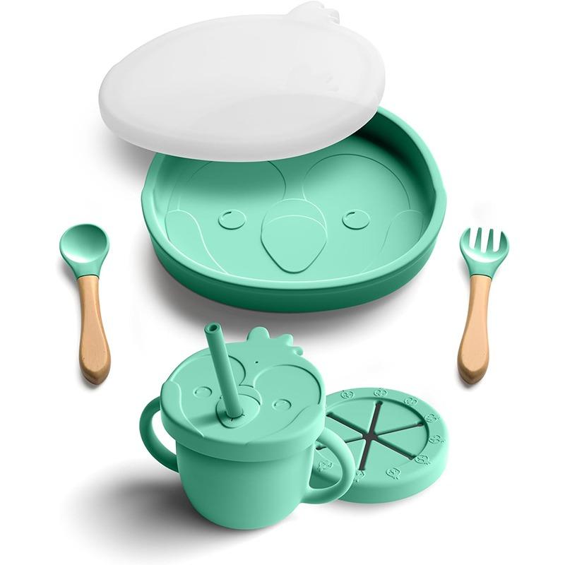 بيمبلي - مجموعة ادوات مائدة سيليكون 8 في 1 لون أخضر