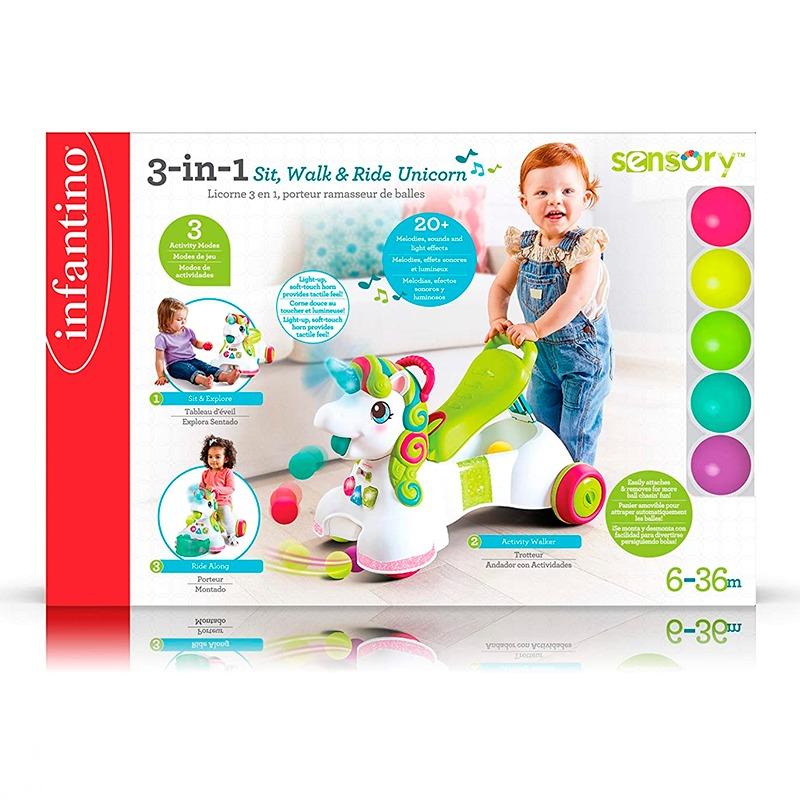 Infantino 3-in-1 Sit Walk & Ride Unicorn