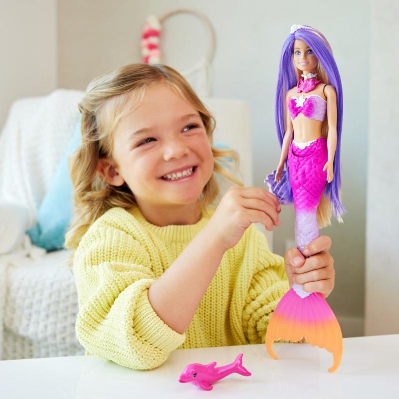 Barbie Malibu Mermaid Doll with Pink Hair and Dolphin