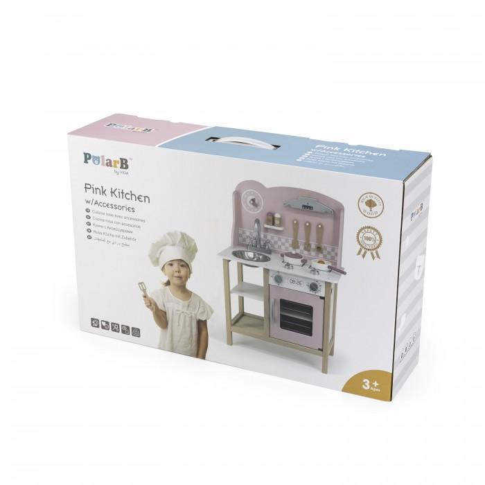 Viga Pink Wooden Kitchen with Accessories