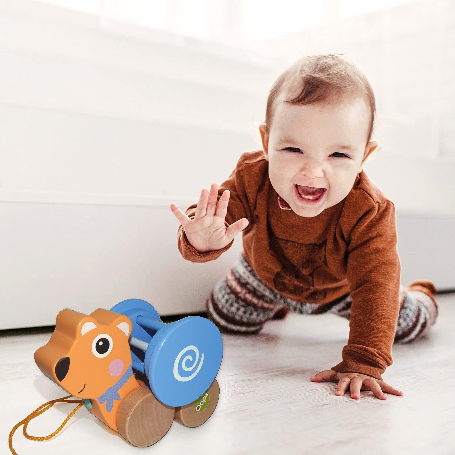 Oops Pull And Fun Wooden Toddler Toy - Bear