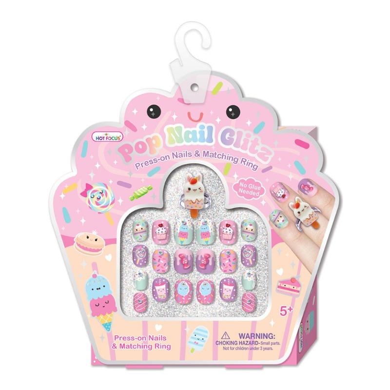 Hot Focus Pop Nails Glitz Sweets Pink