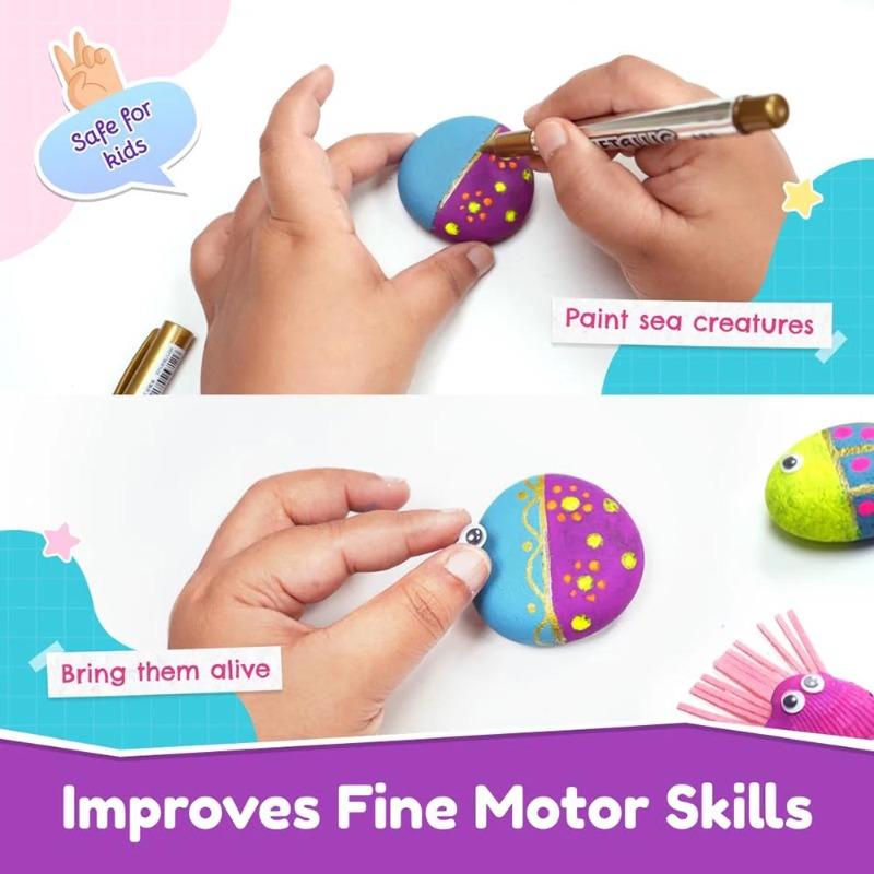 Bloomingo Art & Craft Kit - Rock Painting-Magical Underwater Kingdom