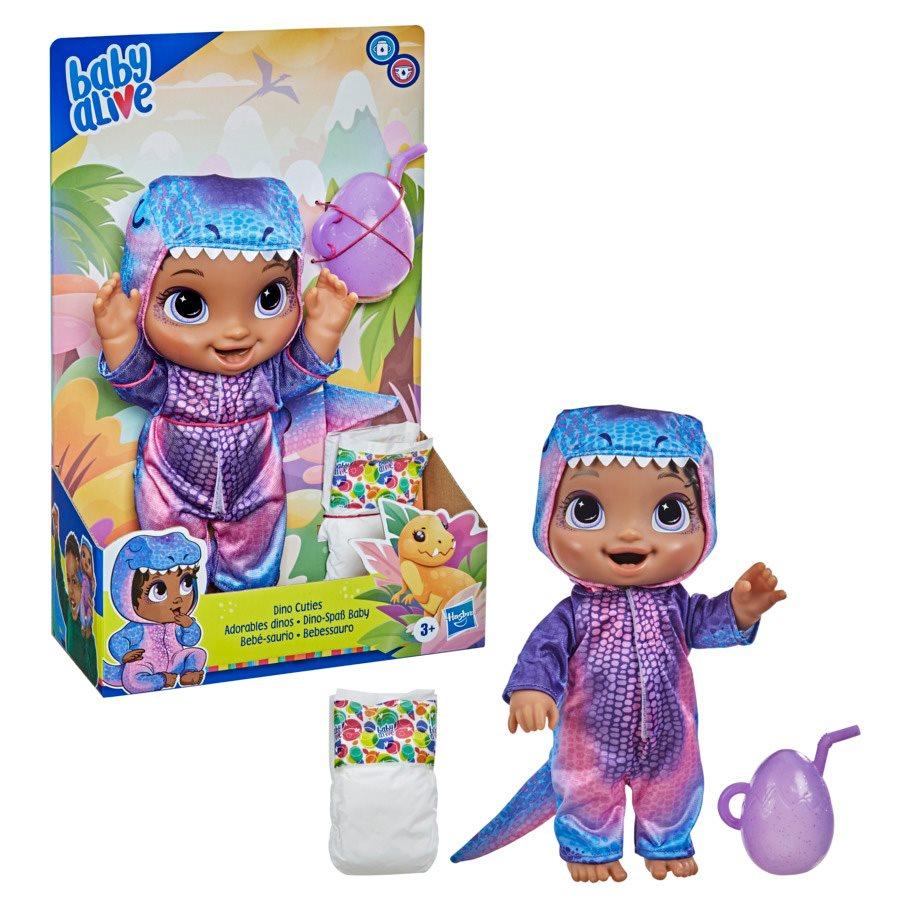 بيبي ألايف - دمية تريسيراتوبس داينو كيوتيز - شعر أسود