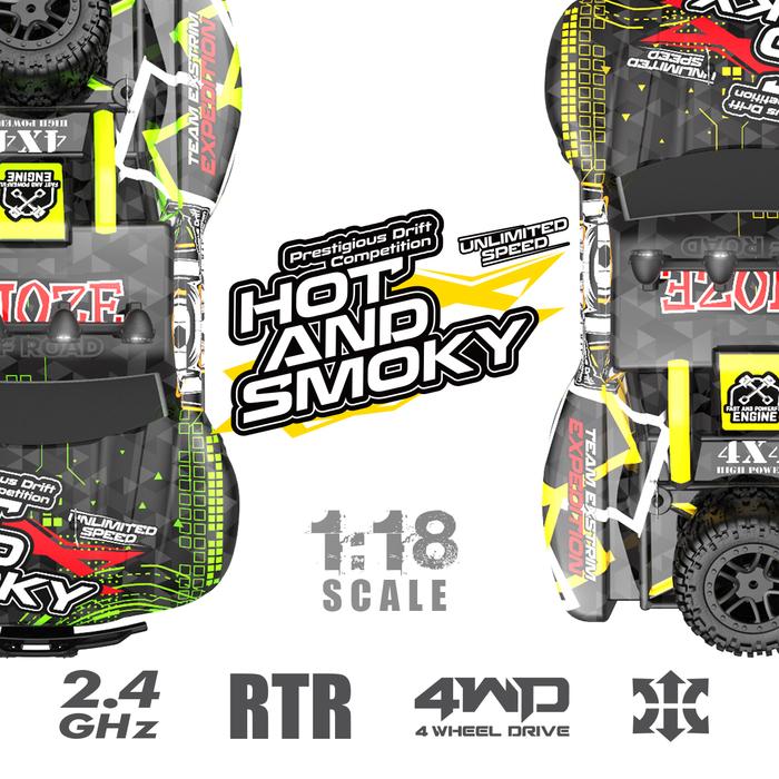 إنوز - شاحنة سباق بلاك جوست بجهاز تحكم عن بعد لون أصفر