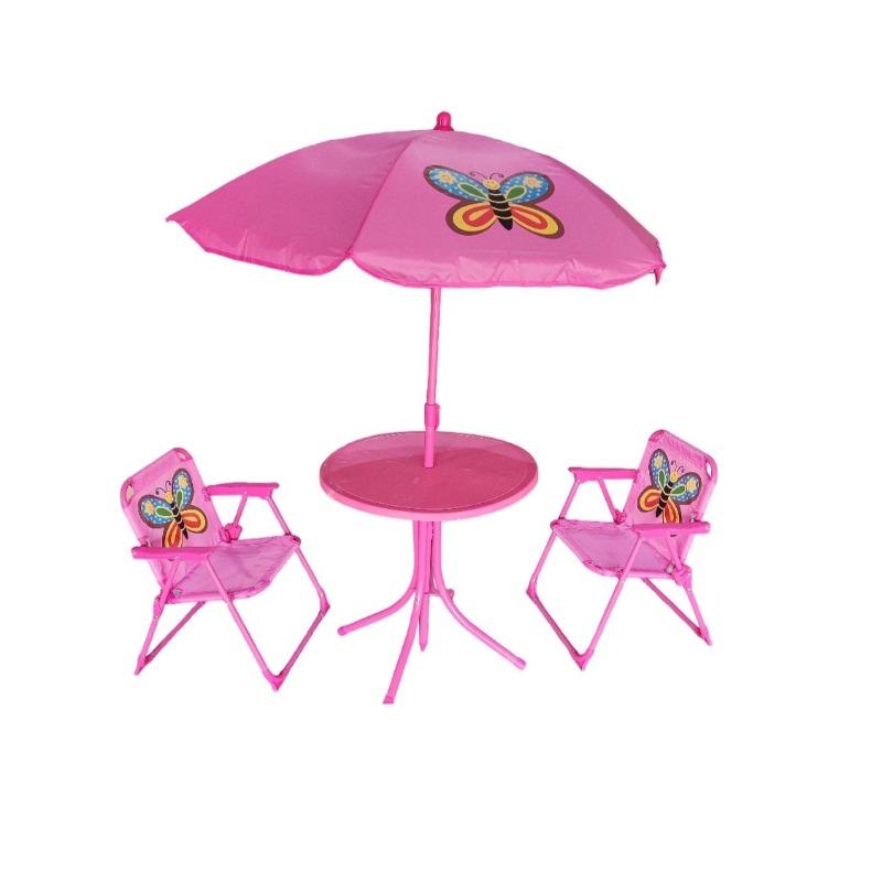 مجموعة كراسي مع طاولة و مظلة