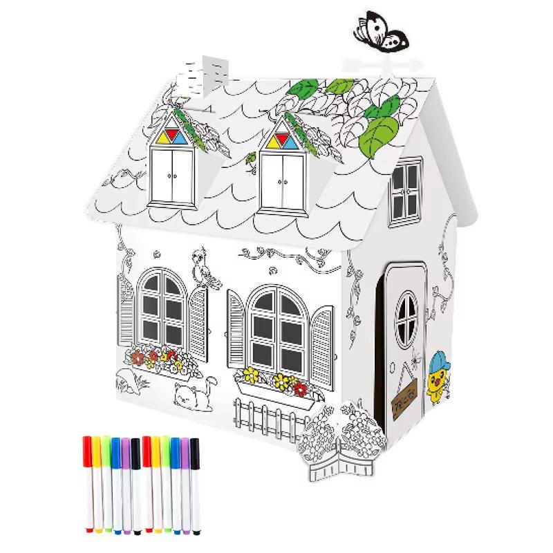 Coloring Cardboard 3D Doodle - Villa