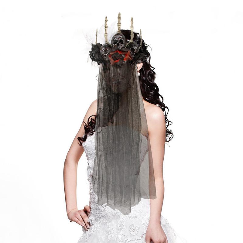 ماد تويز - غطاء رأس العروس الهيكل العظمي لزي الهالوين للأطفال والكبار