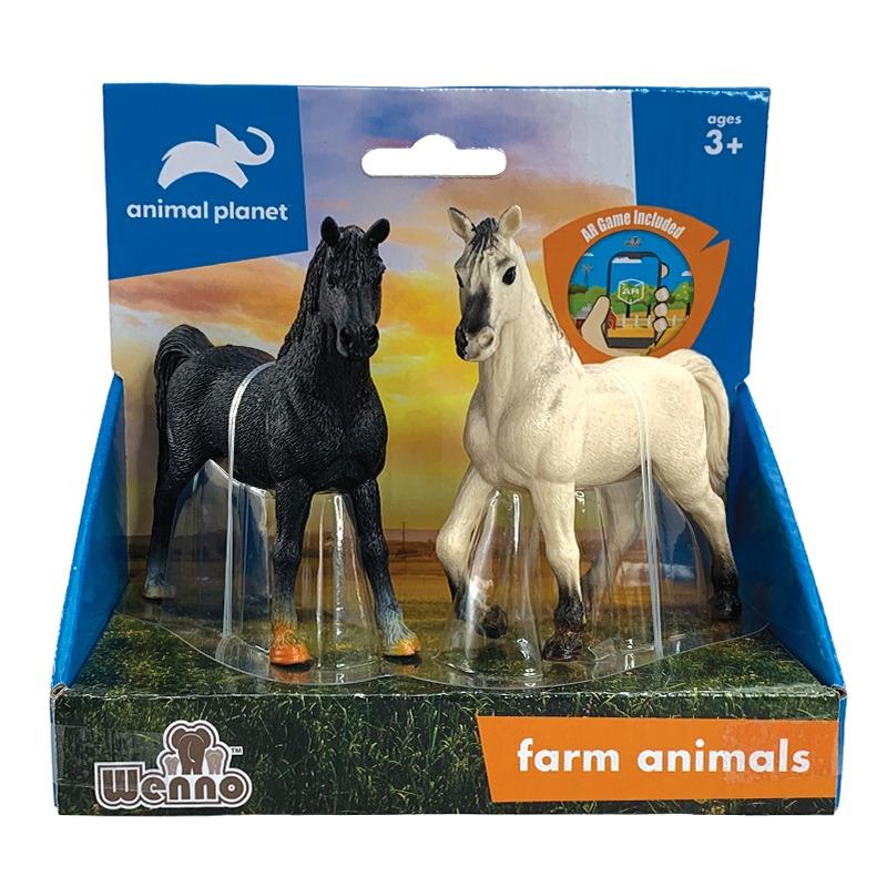 وينو - حيوانات المزرعة مجسم الحصان الأبيض والأسود