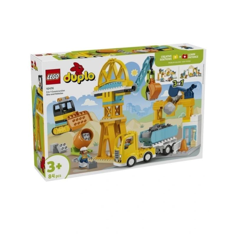ليجو - مجموعة بناء ليجو 3 في 1 موقع بناء ومركبات 10476