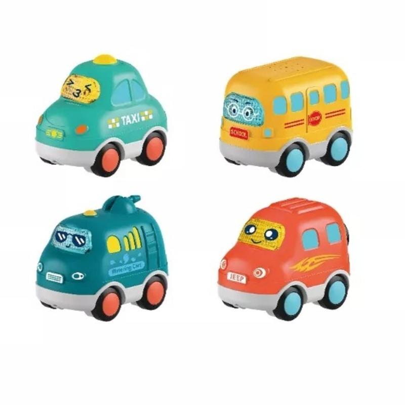 Play And Learn Infant Soft Vehicle 4 Pcs - Assorted