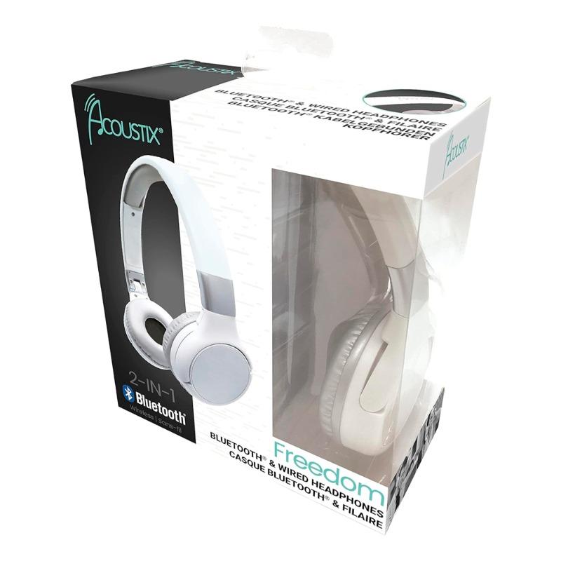 ليكسي بوك - سماعات راس بلوتوث 2 في 1 قابلة للطي لون أبيض