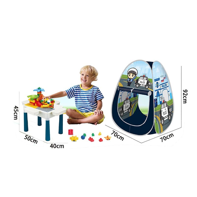 Tent with Building Blocks - Police Station 92cm