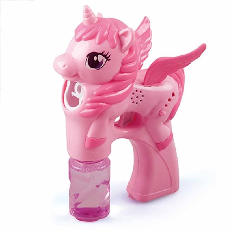 Wanna Bubbles Light And Sound Unicorn Bubble Blaster Pink