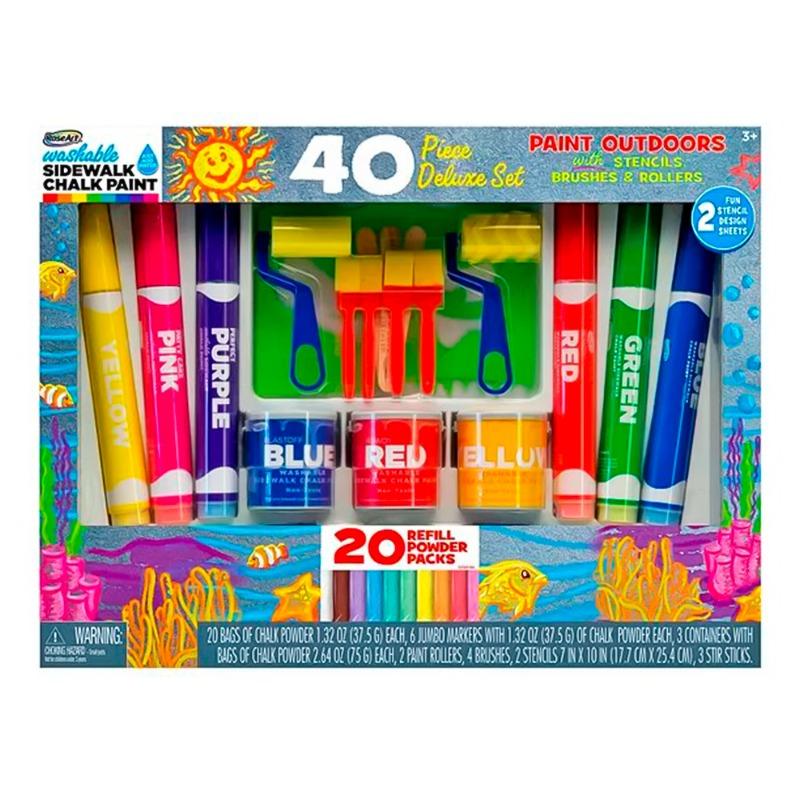 Cra-Z-Art RoseArt Washable Sidewalk Chalk Paint Deluxe Set
