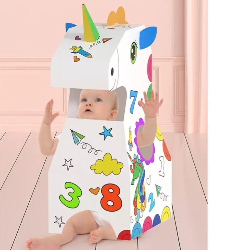Coloring Cardboard 3D Unicorn Wearable Doodle