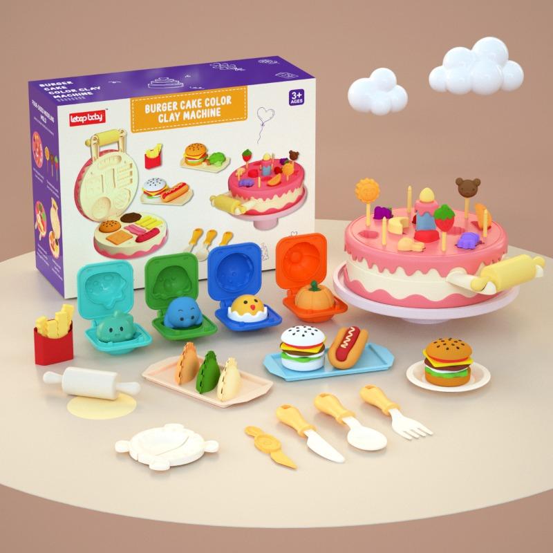 Cake And Hamburger Clay Machine Set - Multicolors