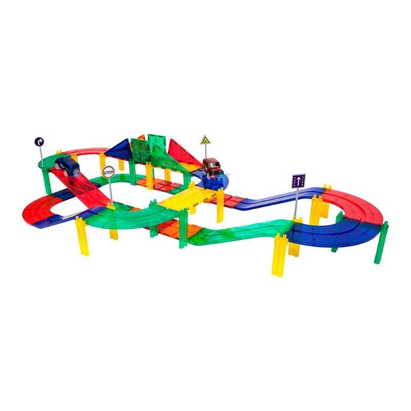 بيكاسو تايلز - كتل بناء مضمار السباق المغناطيسي 50 قطعة