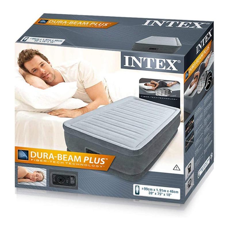 Intex Inflatable Bed Twin Elevated Air Mattresses - Grey