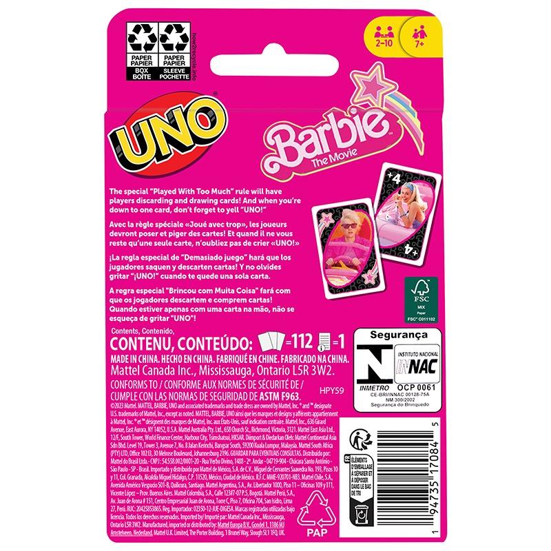 UNO Barbie The Movie Card Game