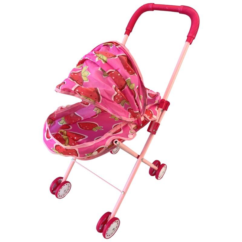 VDora Baby Doll Strawberry Metal Stroller - Pink