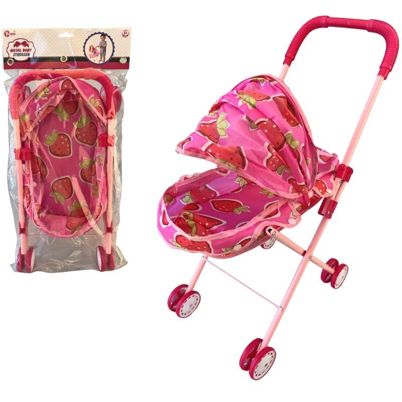 VDora Baby Doll Strawberry Metal Stroller - Pink